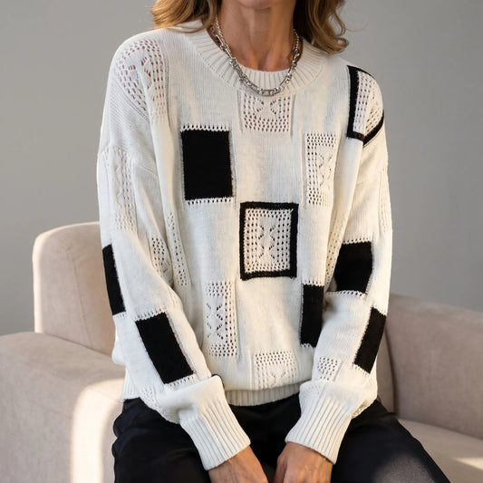 Agrypina | Damski Sweter W Geometryczne Wzory