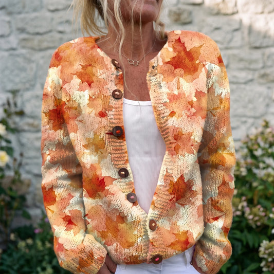 Paula | Wielobarwny Dzianinowy Sweter Kardigan