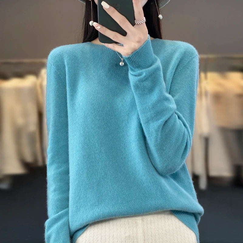 Zofia | Klasyczny Gładki Sweter Damski