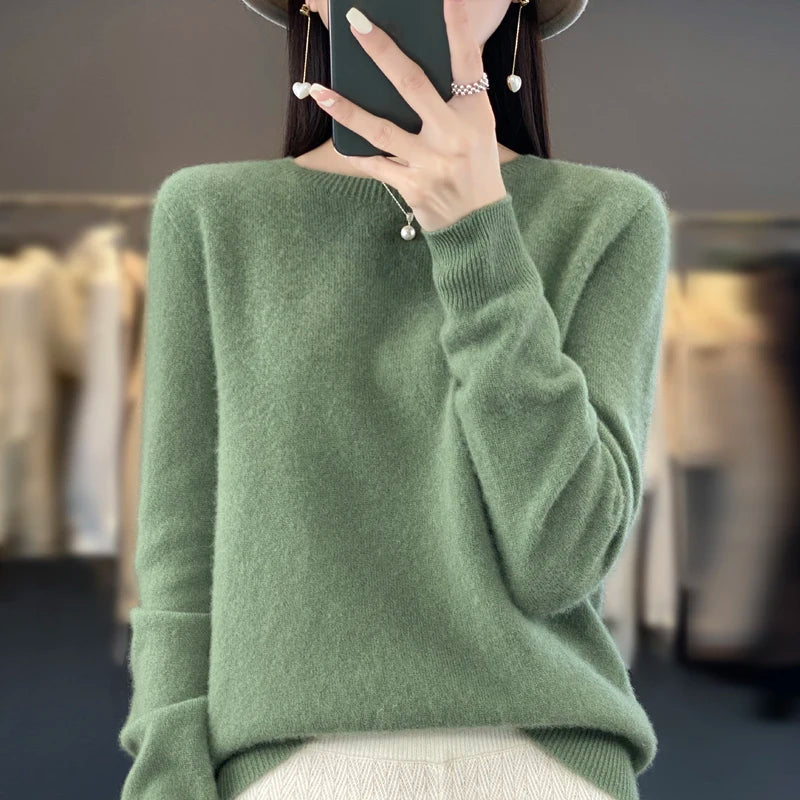Zofia | Klasyczny Gładki Sweter Damski