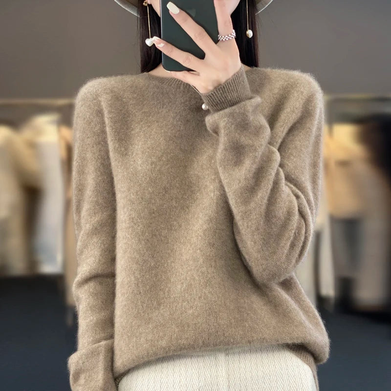 Zofia | Klasyczny Gładki Sweter Damski