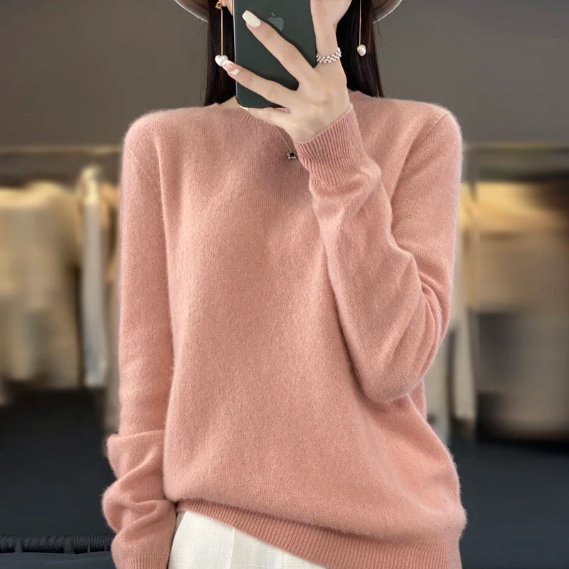 Zofia | Klasyczny Gładki Sweter Damski