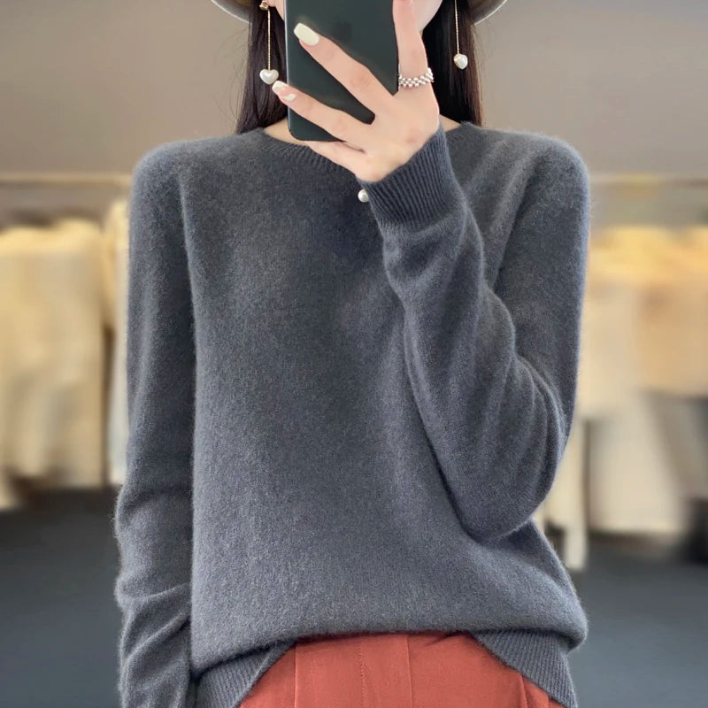 Zofia | Klasyczny Gładki Sweter Damski